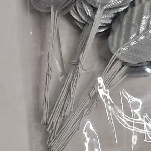 Silver Artificial Leaves in Packaging for Crafting - Picture 3 of 7